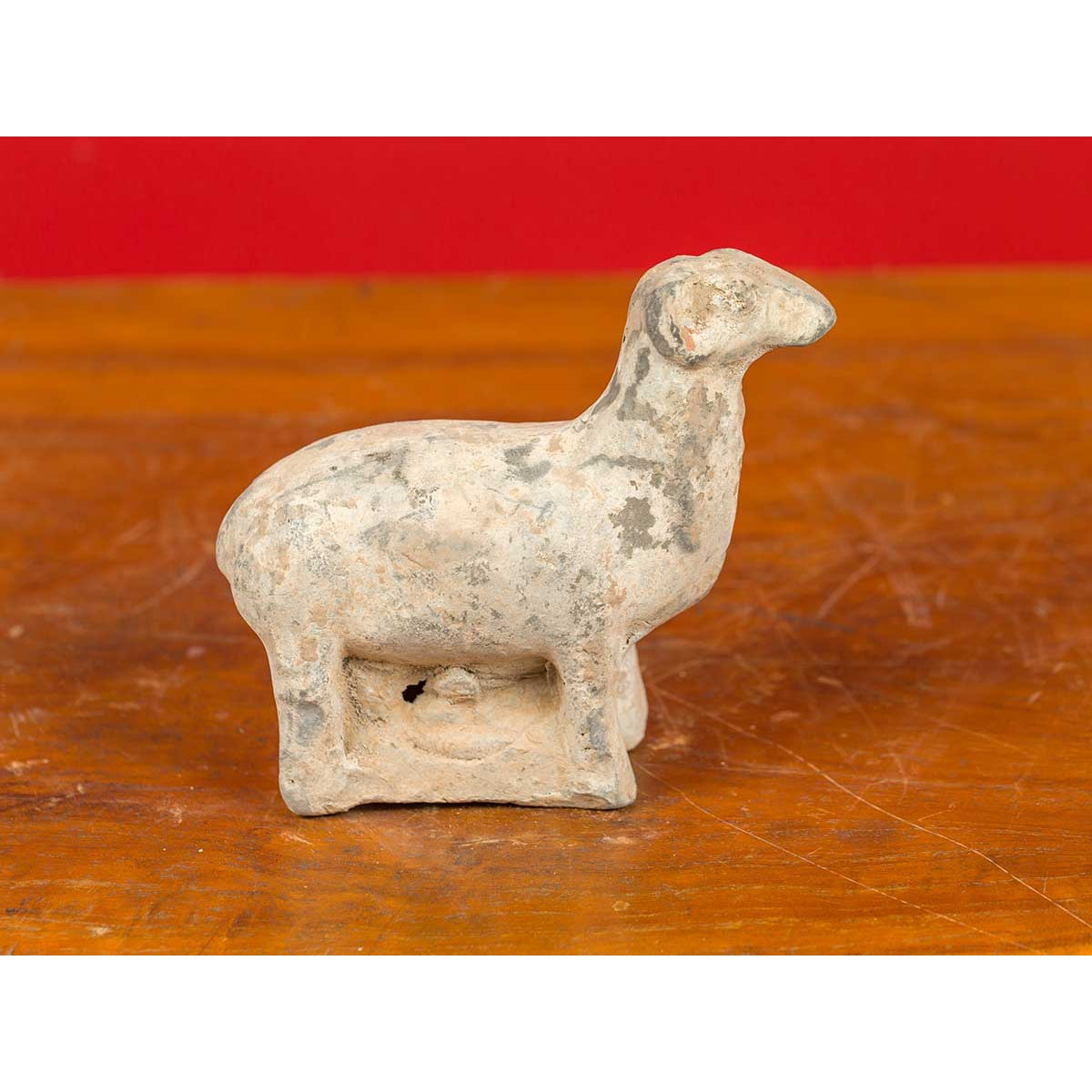 Small Chinese Han Dynasty Terracotta Sheep Mingqi, circa 202 BC-200 AD-4. Asian & Chinese Furniture, Art, Antiques, Vintage Home Décor for sale at FEA Home