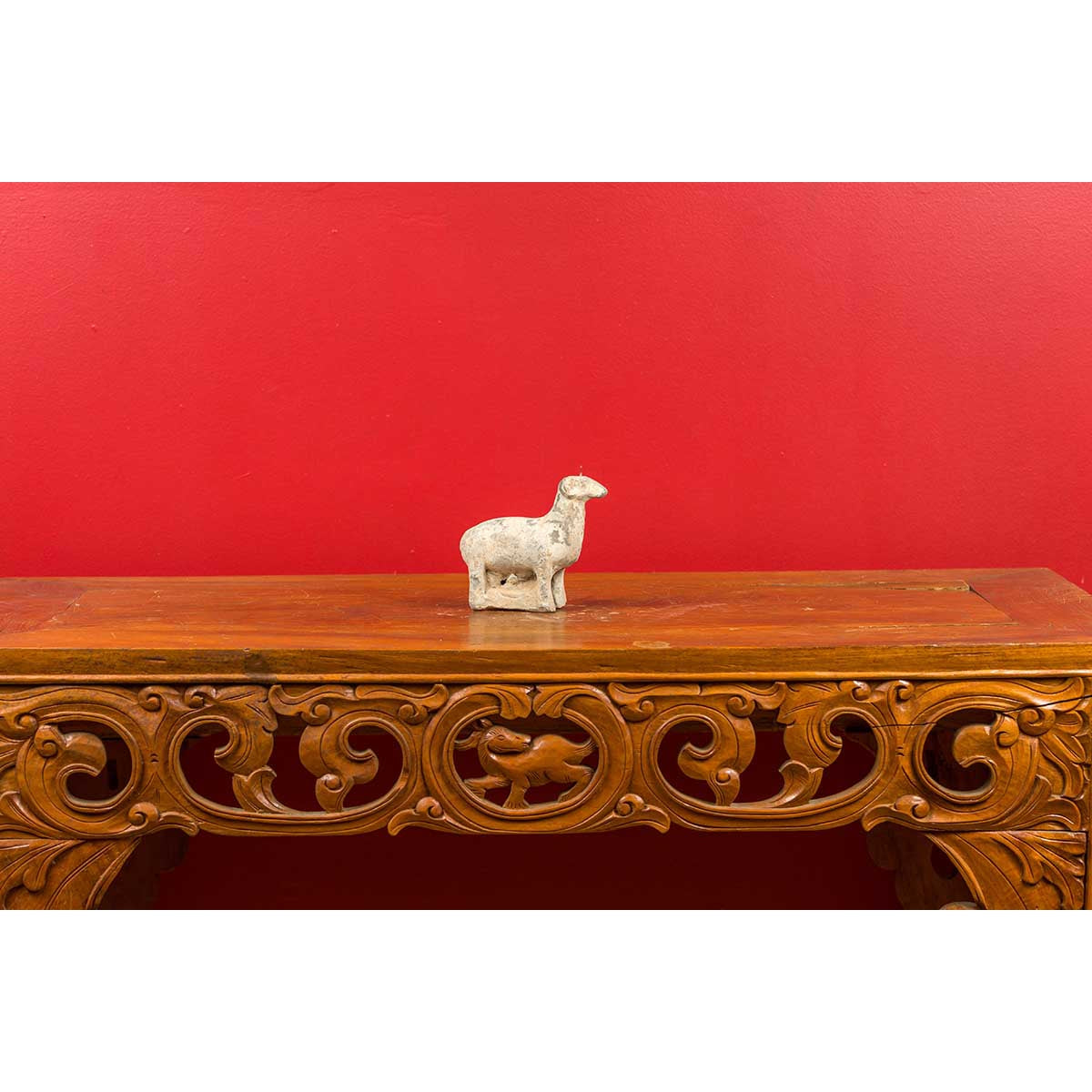 Small Chinese Han Dynasty Terracotta Sheep Mingqi, circa 202 BC-200 AD-10. Asian & Chinese Furniture, Art, Antiques, Vintage Home Décor for sale at FEA Home