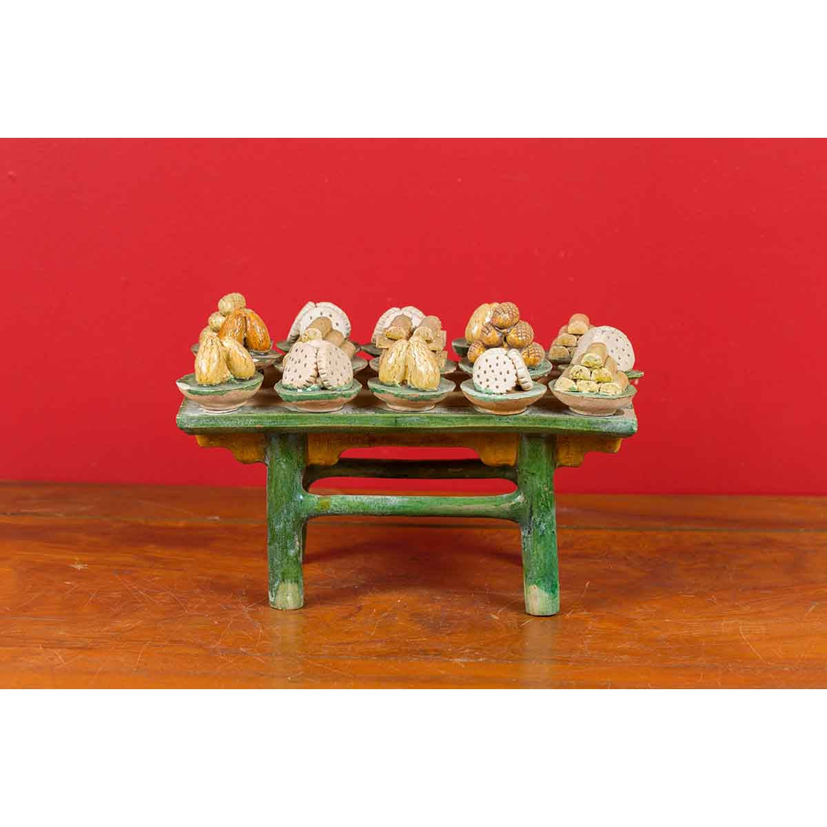 Ming Dynasty 15th or 16th Century Chinese Glazed Terracotta Funeral Table Mingqi-10. Asian & Chinese Furniture, Art, Antiques, Vintage Home Décor for sale at FEA Home