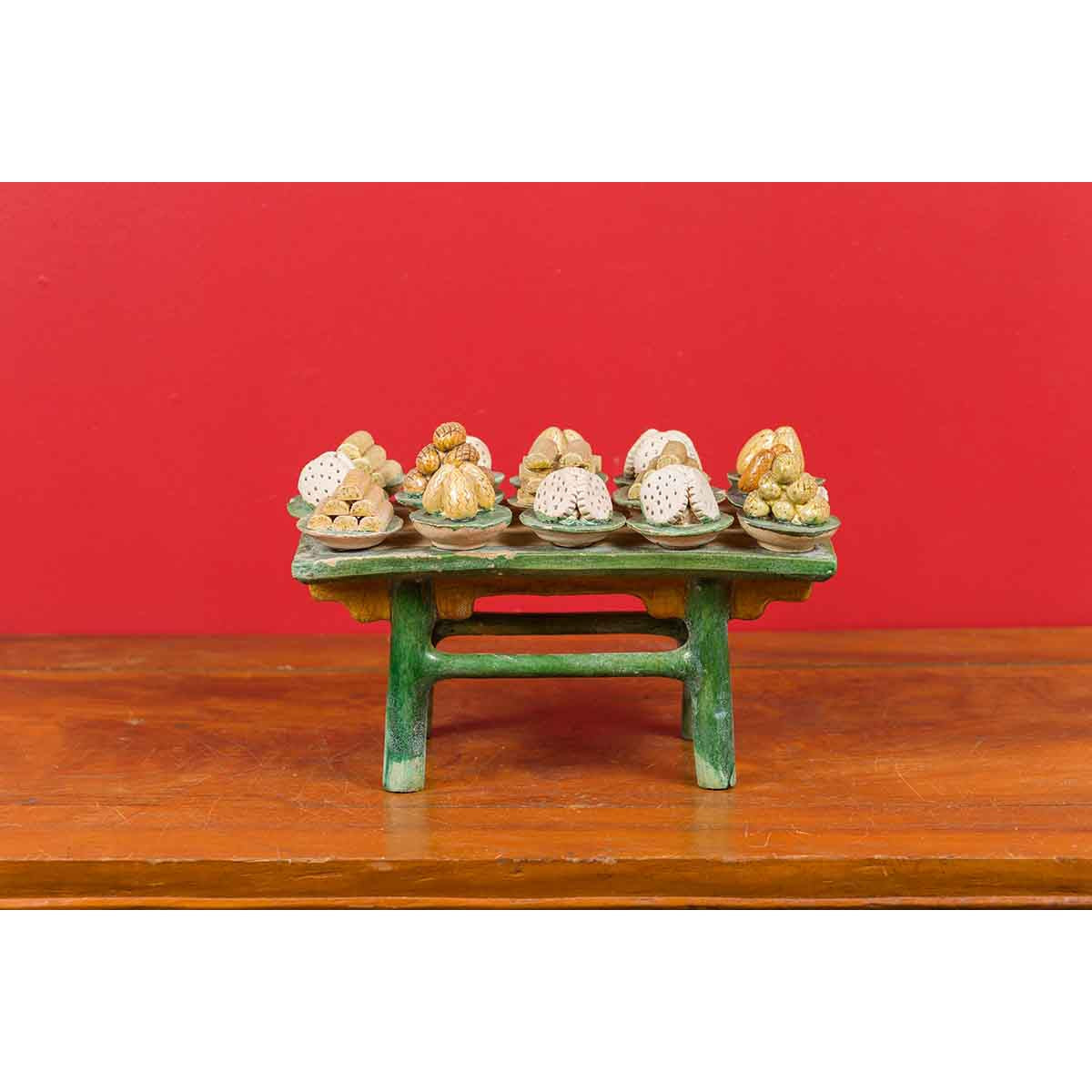 Ming Dynasty 15th or 16th Century Chinese Glazed Terracotta Funeral Table Mingqi-3. Asian & Chinese Furniture, Art, Antiques, Vintage Home Décor for sale at FEA Home