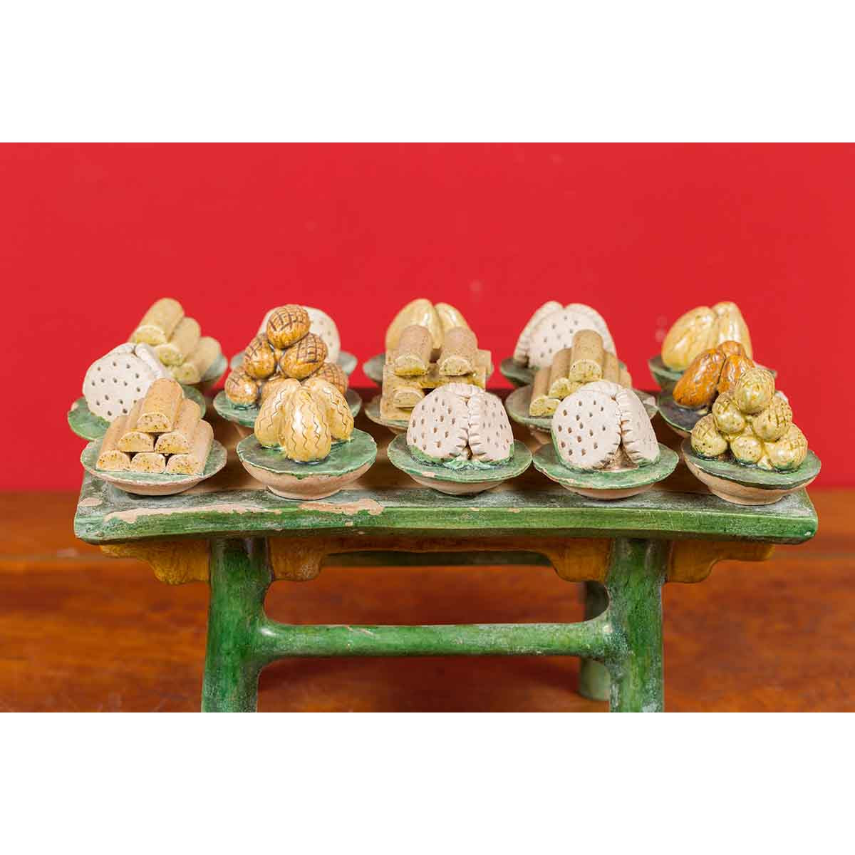 Ming Dynasty 15th or 16th Century Chinese Glazed Terracotta Funeral Table Mingqi-4. Asian & Chinese Furniture, Art, Antiques, Vintage Home Décor for sale at FEA Home