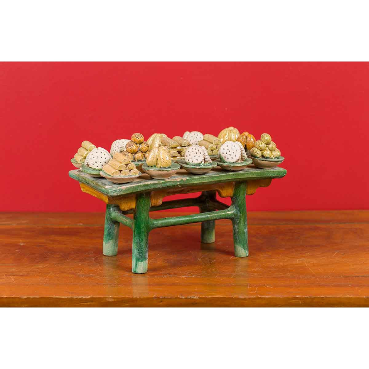 Ming Dynasty 15th or 16th Century Chinese Glazed Terracotta Funeral Table Mingqi-7. Asian & Chinese Furniture, Art, Antiques, Vintage Home Décor for sale at FEA Home