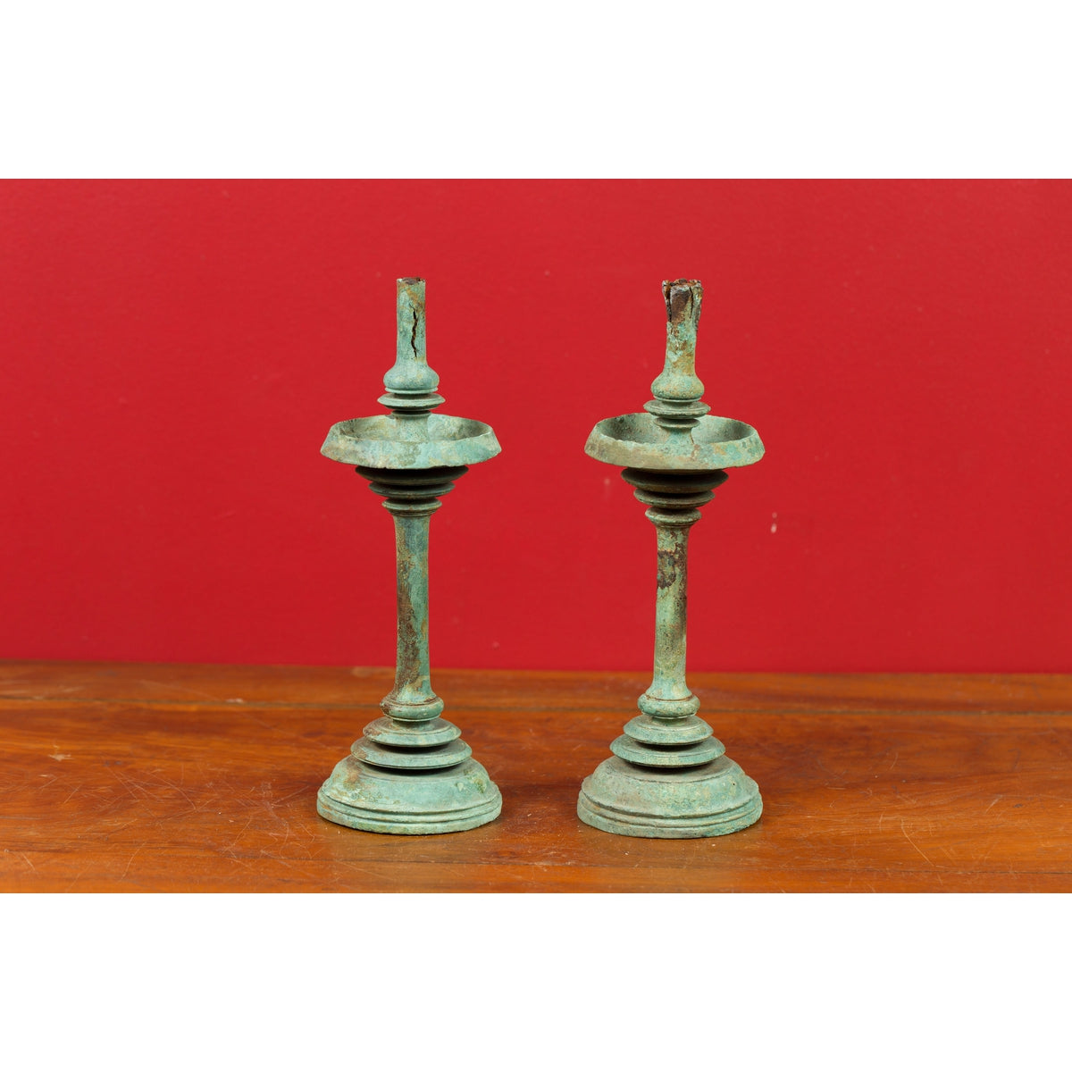 Pair of Angkor-Wat 12th Century Bronze Temple Oil Lamps from the Khmer Empire-8. Asian & Chinese Furniture, Art, Antiques, Vintage Home Décor for sale at FEA Home