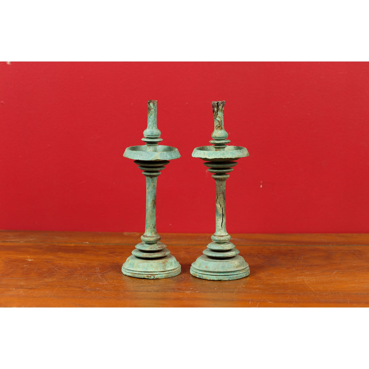 Pair of Angkor-Wat 12th Century Bronze Temple Oil Lamps from the Khmer Empire-4. Asian & Chinese Furniture, Art, Antiques, Vintage Home Décor for sale at FEA Home