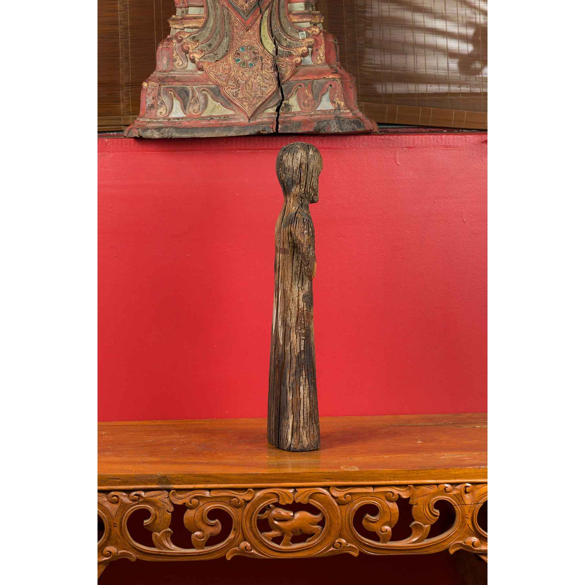Chinese Han Dynasty Period Carved Wood Tomb Figure of a Priest, circa 200 BC-9. Asian & Chinese Furniture, Art, Antiques, Vintage Home Décor for sale at FEA Home