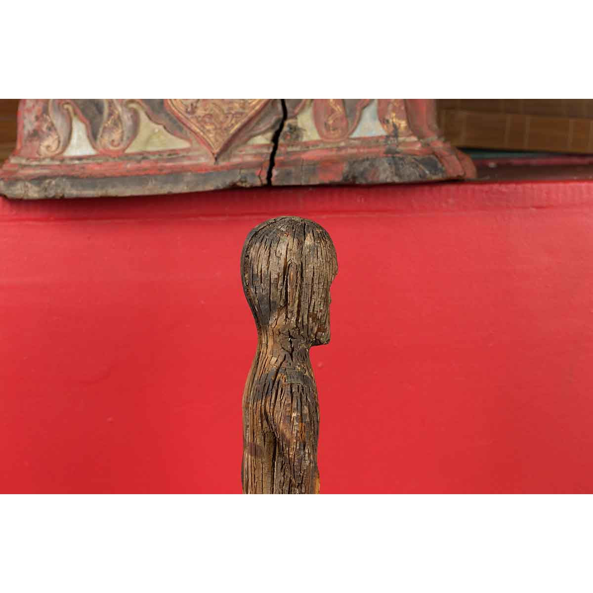 Chinese Han Dynasty Period Carved Wood Tomb Figure of a Priest, circa 200 BC-10. Asian & Chinese Furniture, Art, Antiques, Vintage Home Décor for sale at FEA Home