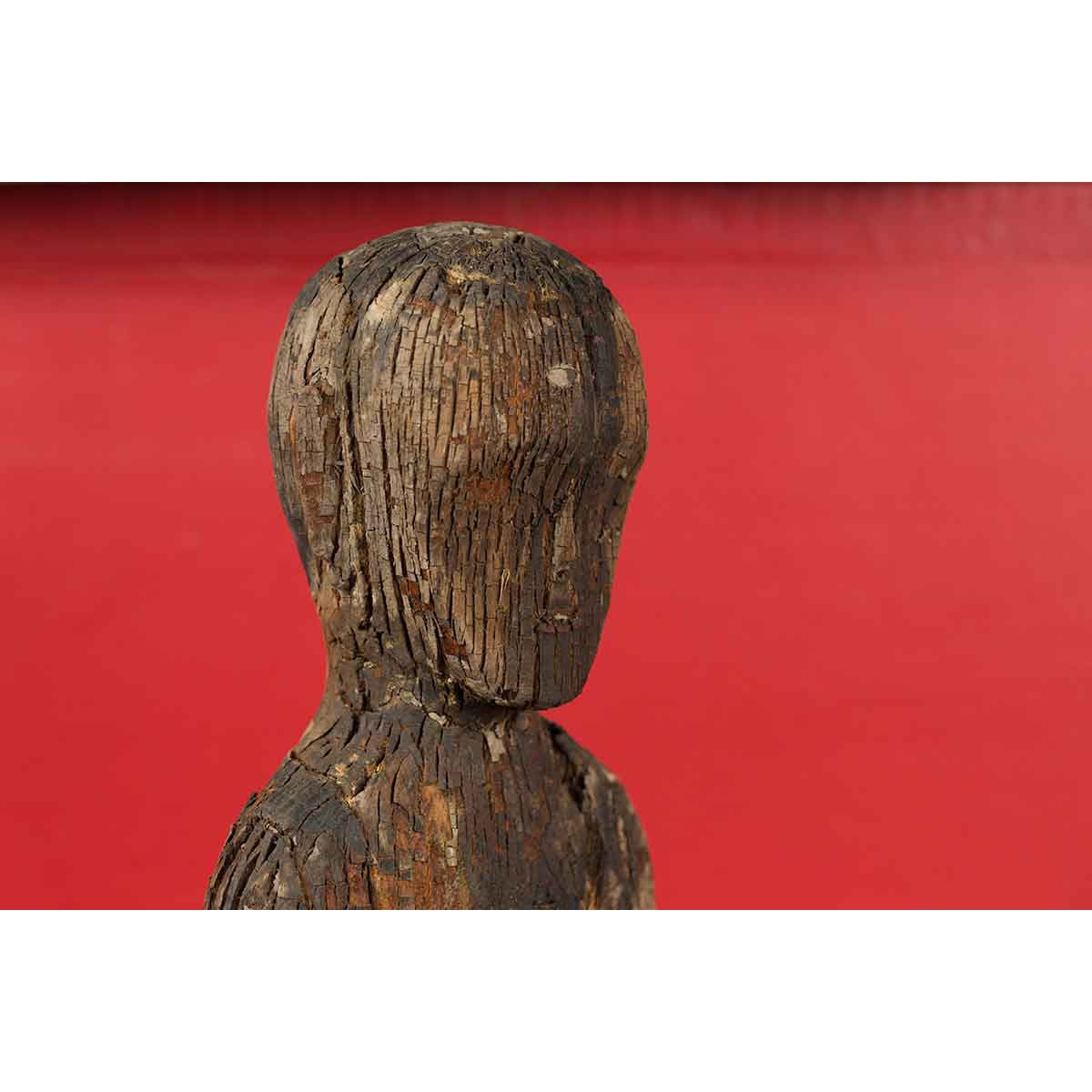 Chinese Han Dynasty Period Carved Wood Tomb Figure of a Priest, circa 200 BC-8. Asian & Chinese Furniture, Art, Antiques, Vintage Home Décor for sale at FEA Home