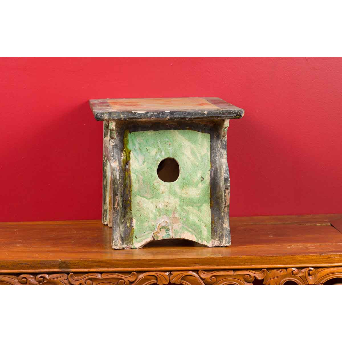 Petite Chinese Ming Dynasty Period Glazed Table with Polychrome Finish-12. Asian & Chinese Furniture, Art, Antiques, Vintage Home Décor for sale at FEA Home