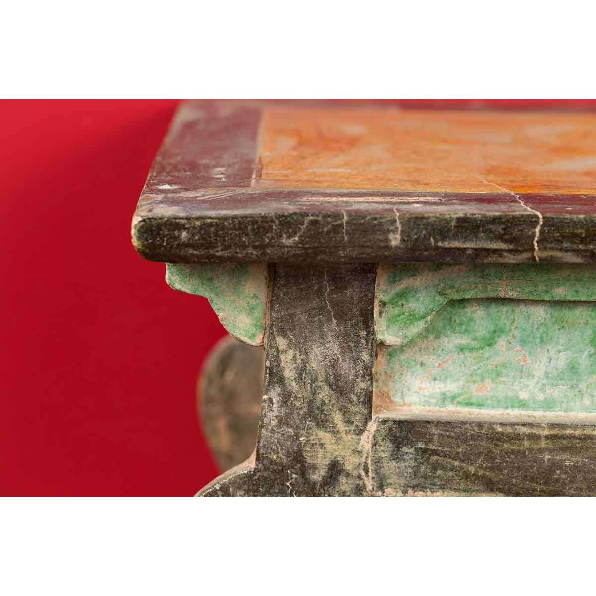 Petite Chinese Ming Dynasty Period Glazed Table with Polychrome Finish-8. Asian & Chinese Furniture, Art, Antiques, Vintage Home Décor for sale at FEA Home