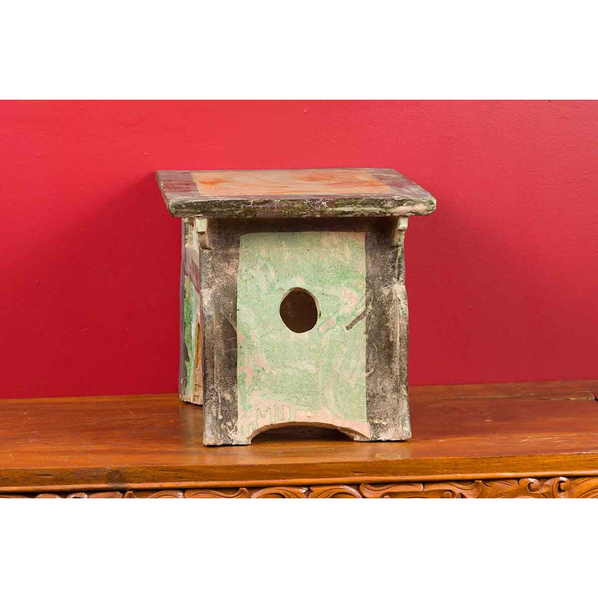 Petite Chinese Ming Dynasty Period Glazed Table with Polychrome Finish-10. Asian & Chinese Furniture, Art, Antiques, Vintage Home Décor for sale at FEA Home