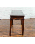 Chinese Brown Side Table from the Qing Dynasty with Foliage-Carved Motifs-13. Asian & Chinese Furniture, Art, Antiques, Vintage Home Décor for sale at FEA Home
