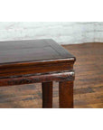 Chinese Brown Side Table from the Qing Dynasty with Foliage-Carved Motifs-6. Asian & Chinese Furniture, Art, Antiques, Vintage Home Décor for sale at FEA Home