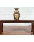 Chinese Brown Side Table from the Qing Dynasty with Foliage-Carved Motifs-4. Asian & Chinese Furniture, Art, Antiques, Vintage Home Décor for sale at FEA Home