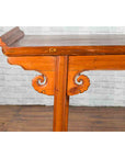 Chinese Qing Dynasty Elmwood Altar Console Table with Cloudy Scroll Motifs-5. Asian & Chinese Furniture, Art, Antiques, Vintage Home Décor for sale at FEA Home