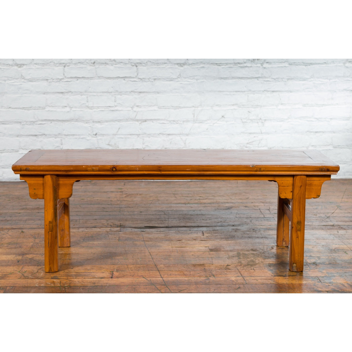 Chinese Early 20th Century Wooden Cocktail Table with Carved Spandrels-12. Asian & Chinese Furniture, Art, Antiques, Vintage Home Décor for sale at FEA Home