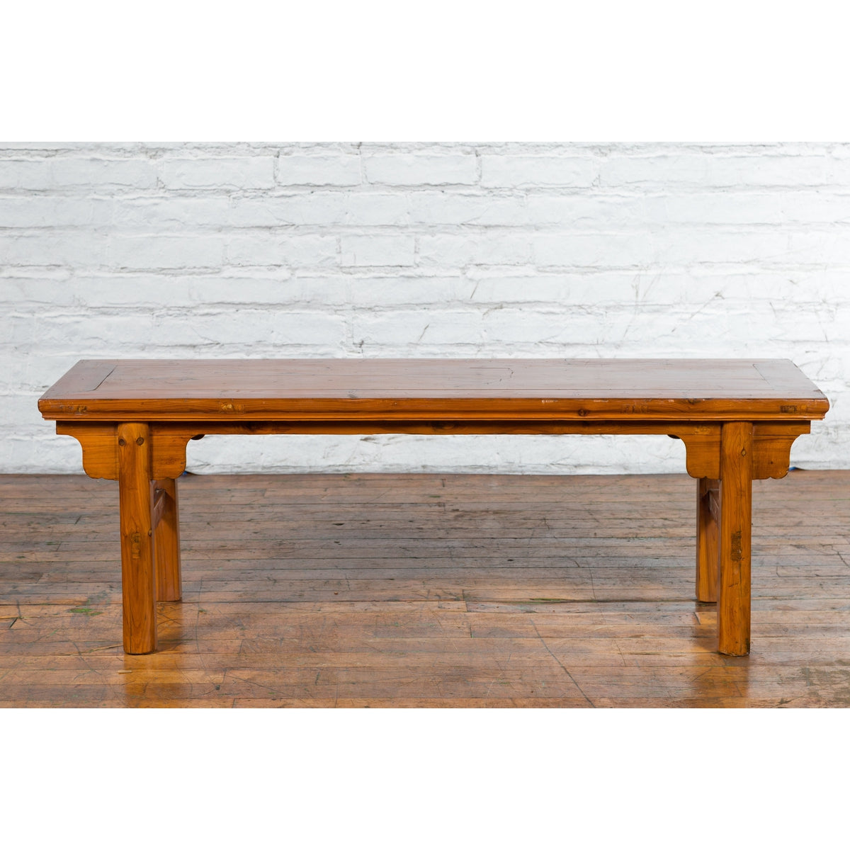 Chinese Early 20th Century Wooden Cocktail Table with Carved Spandrels-3. Asian & Chinese Furniture, Art, Antiques, Vintage Home Décor for sale at FEA Home