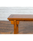 Chinese Early 20th Century Wooden Cocktail Table with Carved Spandrels-4. Asian & Chinese Furniture, Art, Antiques, Vintage Home Décor for sale at FEA Home