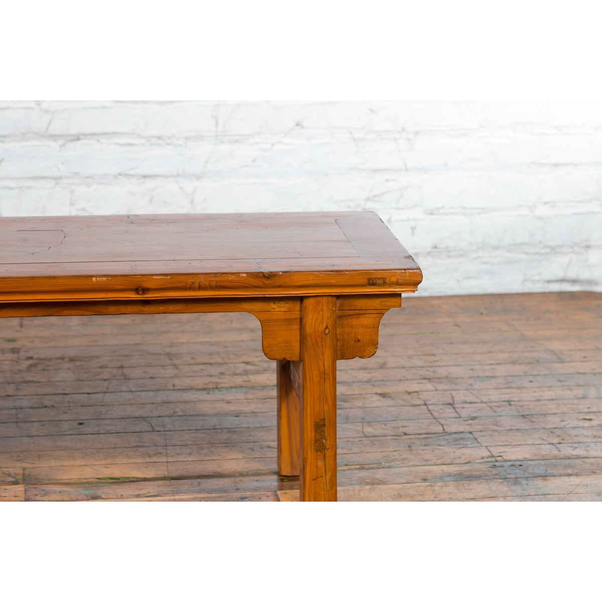 Chinese Early 20th Century Wooden Cocktail Table with Carved Spandrels-5. Asian & Chinese Furniture, Art, Antiques, Vintage Home Décor for sale at FEA Home