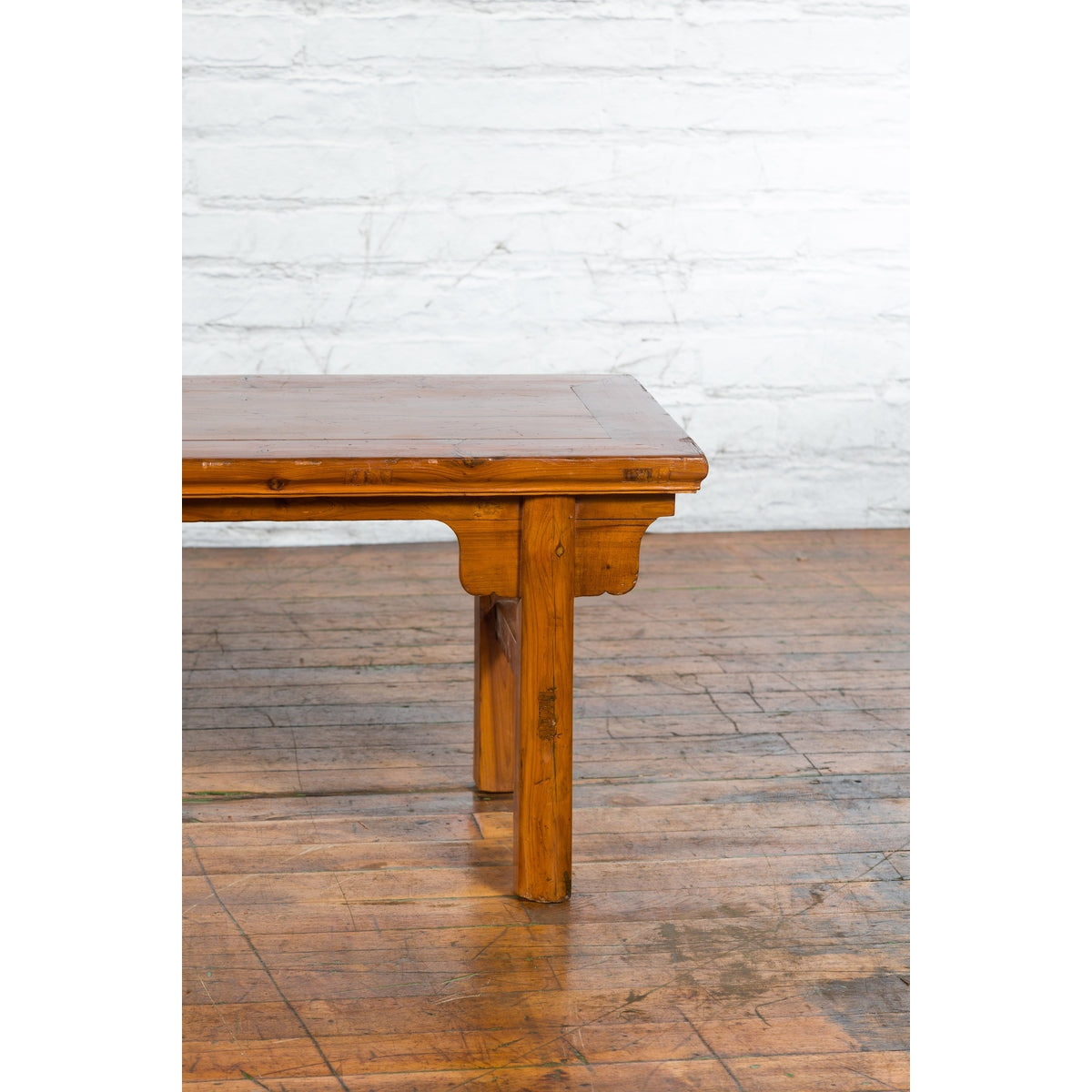 Chinese Early 20th Century Wooden Cocktail Table with Carved Spandrels-7. Asian & Chinese Furniture, Art, Antiques, Vintage Home Décor for sale at FEA Home