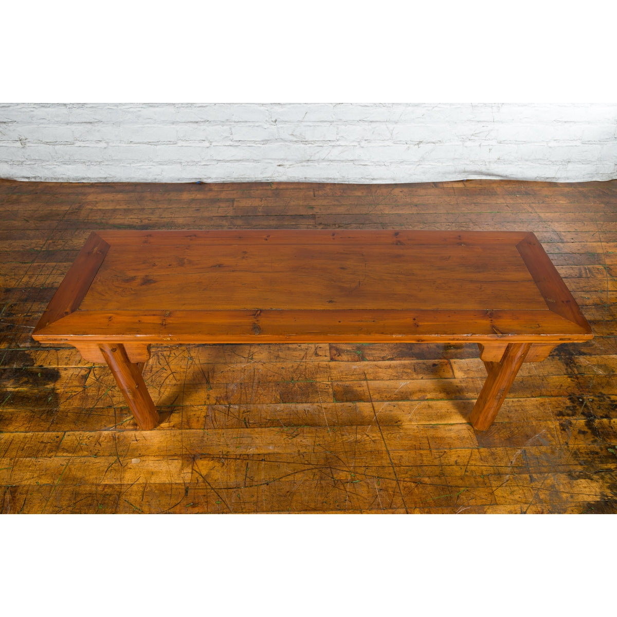 Chinese Early 20th Century Wooden Cocktail Table with Carved Spandrels-8. Asian & Chinese Furniture, Art, Antiques, Vintage Home Décor for sale at FEA Home