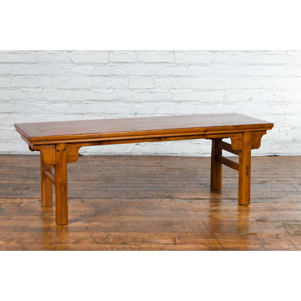 Chinese Early 20th Century Wooden Cocktail Table with Carved Spandrels-9. Asian & Chinese Furniture, Art, Antiques, Vintage Home Décor for sale at FEA Home