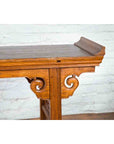 Chinese Qing Dynasty Wooden Altar Console Table with Cloudy Scroll Motifs-6. Asian & Chinese Furniture, Art, Antiques, Vintage Home Décor for sale at FEA Home
