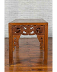 Chinese Antique Low Side Table with Cloud-Carved Apron and Horsehoof Feet-12. Asian & Chinese Furniture, Art, Antiques, Vintage Home Décor for sale at FEA Home