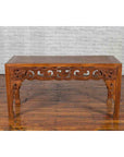 Chinese Antique Low Side Table with Cloud-Carved Apron and Horsehoof Feet-3. Asian & Chinese Furniture, Art, Antiques, Vintage Home Décor for sale at FEA Home