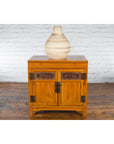 Chinese Antique Elmwood Side Cabinet with Carved Panels and Hidden Drawers-3. Asian & Chinese Furniture, Art, Antiques, Vintage Home Décor for sale at FEA Home