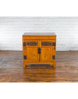 Chinese Antique Elmwood Side Cabinet with Carved Panels and Hidden Drawers-5. Asian & Chinese Furniture, Art, Antiques, Vintage Home Décor for sale at FEA Home