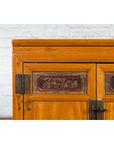 Chinese Antique Elmwood Side Cabinet with Carved Panels and Hidden Drawers-6. Asian & Chinese Furniture, Art, Antiques, Vintage Home Décor for sale at FEA Home