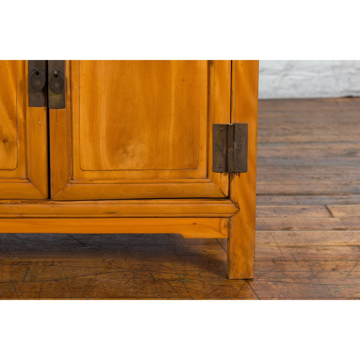 Chinese Antique Elmwood Side Cabinet with Carved Panels and Hidden Drawers-9. Asian & Chinese Furniture, Art, Antiques, Vintage Home Décor for sale at FEA Home