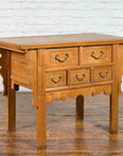 Chinese Qing 19th Century Side Table with Five Drawers and Carved Spandrels-2. Asian & Chinese Furniture, Art, Antiques, Vintage Home Décor for sale at FEA Home