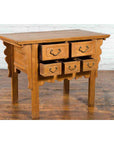 Chinese Qing 19th Century Side Table with Five Drawers and Carved Spandrels-5. Asian & Chinese Furniture, Art, Antiques, Vintage Home Décor for sale at FEA Home