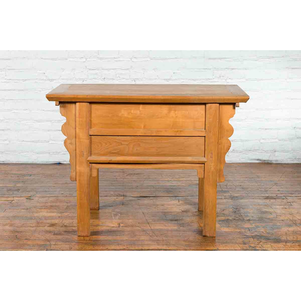 Chinese Qing 19th Century Side Table with Five Drawers and Carved Spandrels-16. Asian & Chinese Furniture, Art, Antiques, Vintage Home Décor for sale at FEA Home