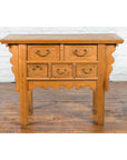 Chinese Qing 19th Century Side Table with Five Drawers and Carved Spandrels-3. Asian & Chinese Furniture, Art, Antiques, Vintage Home Décor for sale at FEA Home