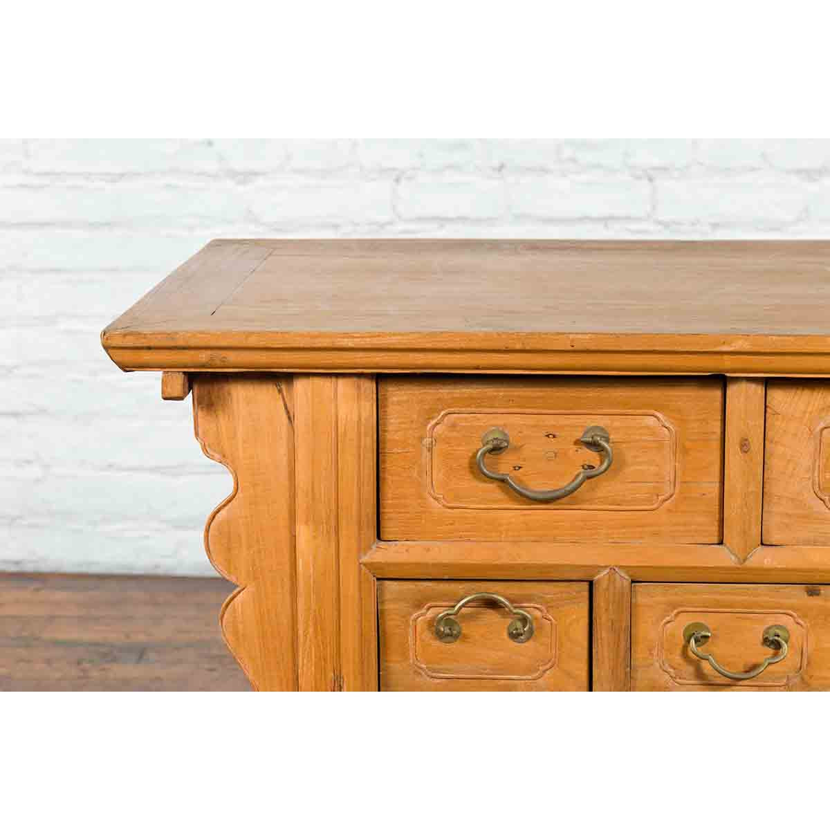 Chinese Qing 19th Century Side Table with Five Drawers and Carved Spandrels-6. Asian & Chinese Furniture, Art, Antiques, Vintage Home Décor for sale at FEA Home