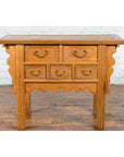 Chinese Qing 19th Century Side Table with Five Drawers and Carved Spandrels-8. Asian & Chinese Furniture, Art, Antiques, Vintage Home Décor for sale at FEA Home