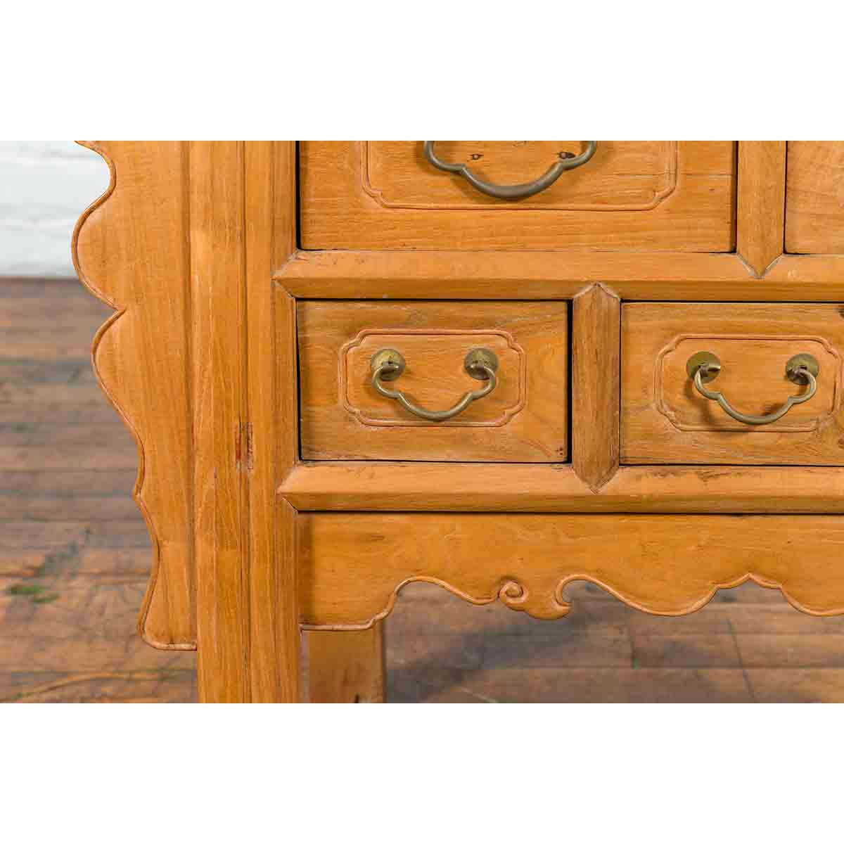 Chinese Qing 19th Century Side Table with Five Drawers and Carved Spandrels-9. Asian & Chinese Furniture, Art, Antiques, Vintage Home Décor for sale at FEA Home