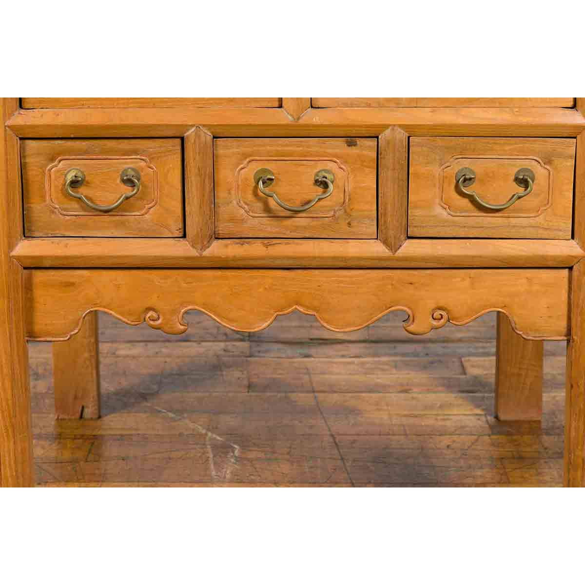Chinese Qing 19th Century Side Table with Five Drawers and Carved Spandrels-13. Asian & Chinese Furniture, Art, Antiques, Vintage Home Décor for sale at FEA Home