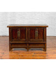 Chinese Qing Dynasty 19th Century Cabinet with Brown Lacquer and Double Doors-3. Asian & Chinese Furniture, Art, Antiques, Vintage Home Décor for sale at FEA Home