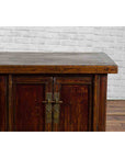 Chinese Qing Dynasty 19th Century Cabinet with Brown Lacquer and Double Doors-7. Asian & Chinese Furniture, Art, Antiques, Vintage Home Décor for sale at FEA Home