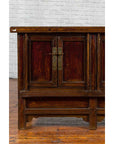 Chinese Qing Dynasty 19th Century Cabinet with Brown Lacquer and Double Doors-9. Asian & Chinese Furniture, Art, Antiques, Vintage Home Décor for sale at FEA Home