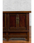 Chinese Qing Dynasty 19th Century Cabinet with Brown Lacquer and Double Doors-11. Asian & Chinese Furniture, Art, Antiques, Vintage Home Décor for sale at FEA Home
