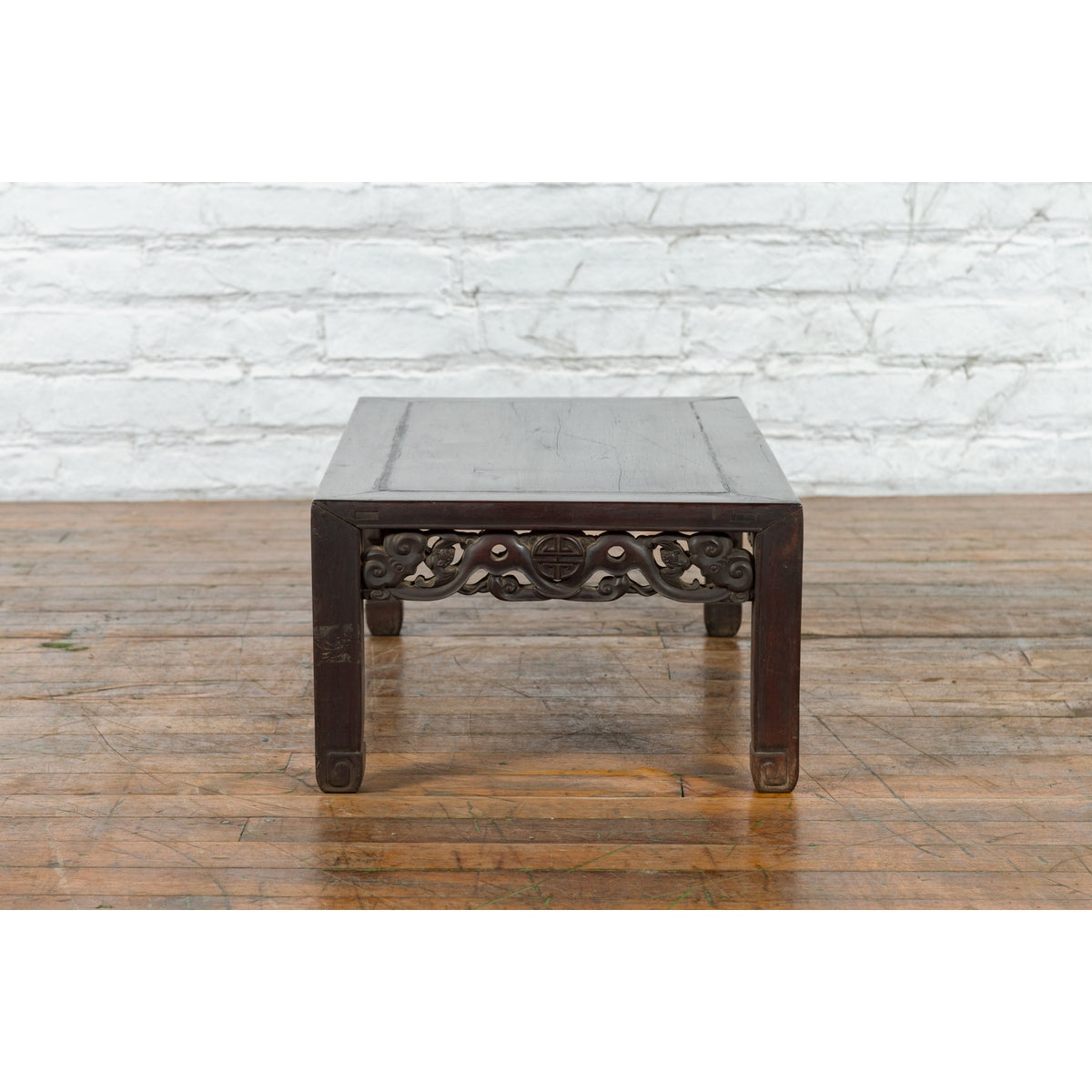 Chinese Qing Dynasty 19th Century Coffee Table with Carved Apron and Dark Patina-11. Asian & Chinese Furniture, Art, Antiques, Vintage Home Décor for sale at FEA Home
