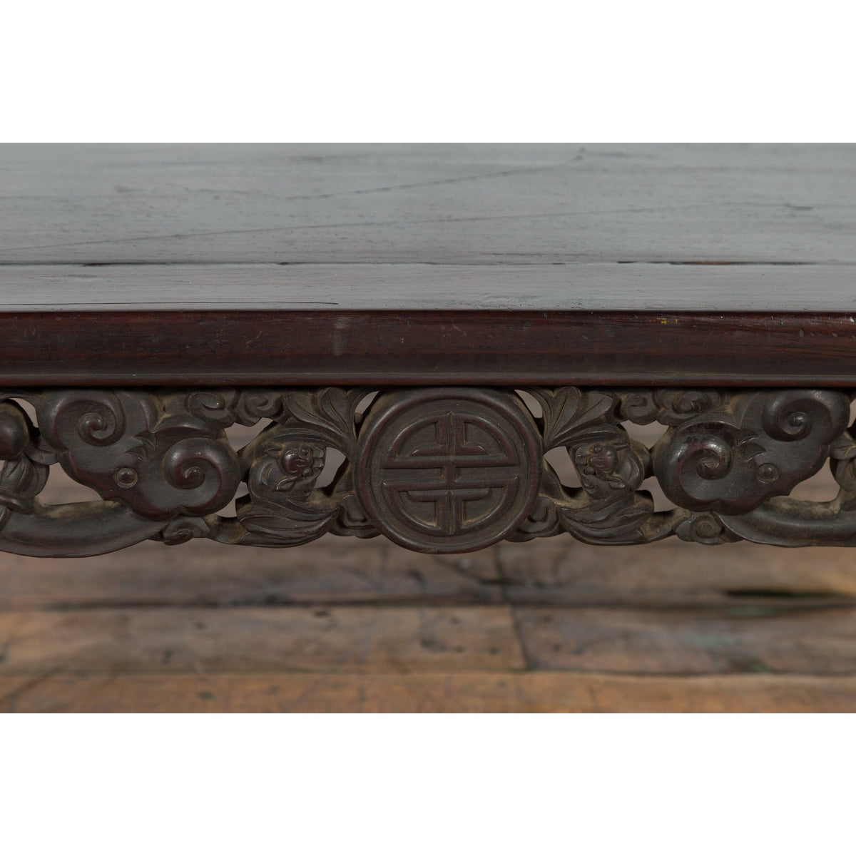 Chinese Qing Dynasty 19th Century Coffee Table with Carved Apron and Dark Patina-7. Asian & Chinese Furniture, Art, Antiques, Vintage Home Décor for sale at FEA Home