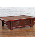 Chinese 19th Century Qing Dynasty Dark Red Lacquer Coffee Table with Rattan Top-12. Asian & Chinese Furniture, Art, Antiques, Vintage Home Décor for sale at FEA Home