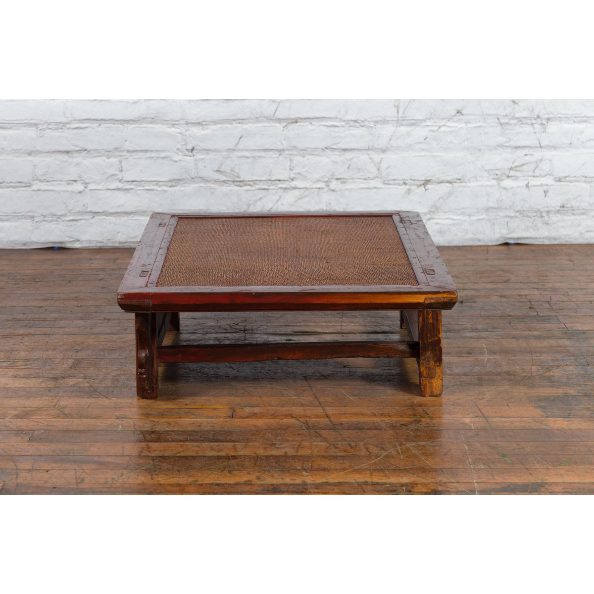 Chinese 19th Century Qing Dynasty Dark Red Lacquer Coffee Table with Rattan Top-15. Asian & Chinese Furniture, Art, Antiques, Vintage Home Décor for sale at FEA Home
