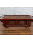 Chinese 19th Century Qing Dynasty Dark Red Lacquer Coffee Table with Rattan Top-2. Asian & Chinese Furniture, Art, Antiques, Vintage Home Décor for sale at FEA Home