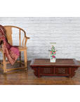 Chinese 19th Century Qing Dynasty Dark Red Lacquer Coffee Table with Rattan Top-3. Asian & Chinese Furniture, Art, Antiques, Vintage Home Décor for sale at FEA Home